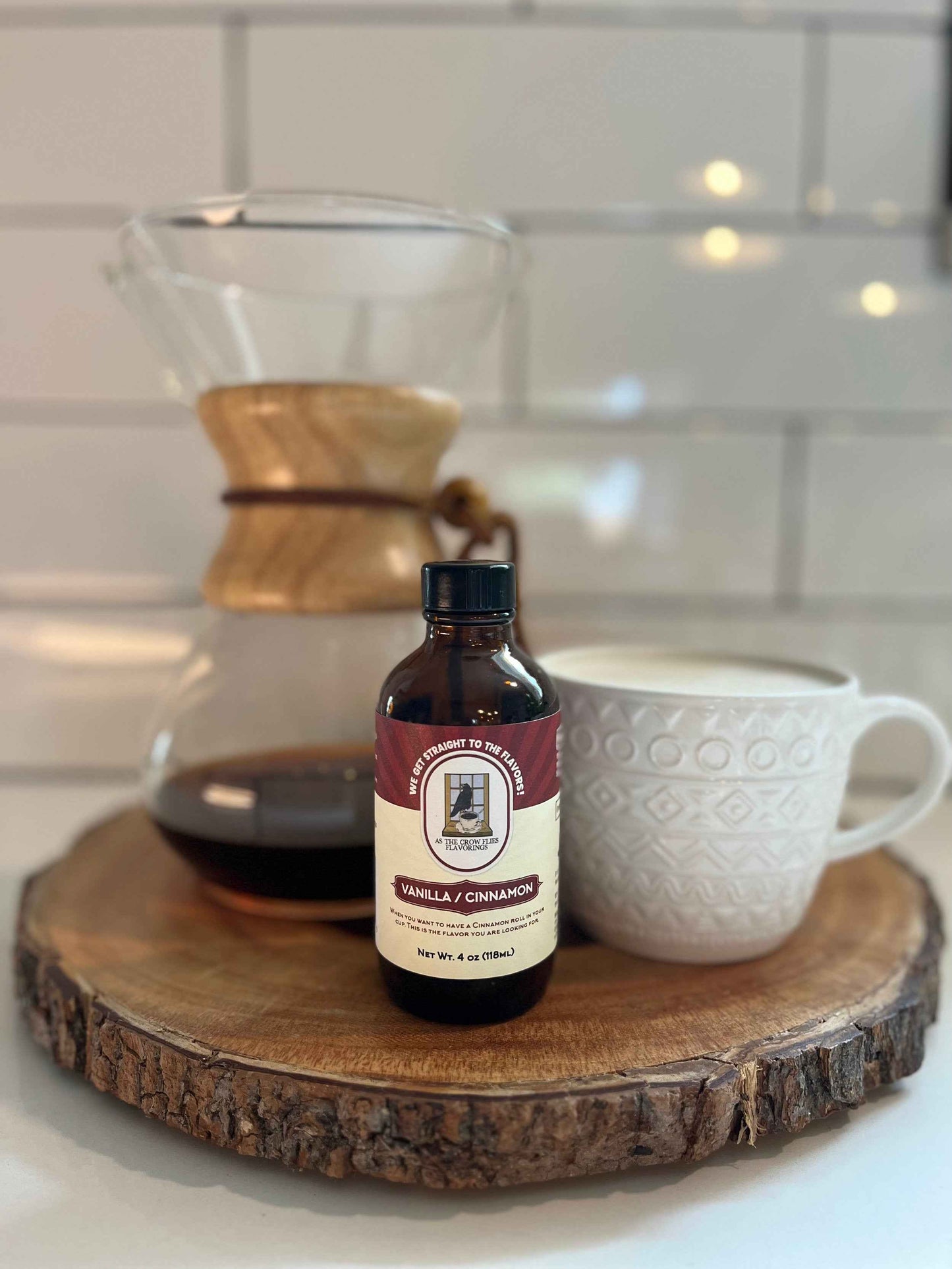 As The Crow Flies Vanilla Cinnamon natural coffee flavoring — small-batch, veteran-owned