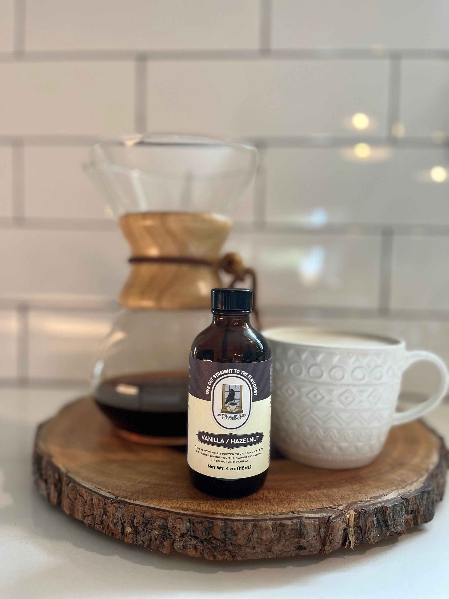 As The Crow Flies Vanilla Hazelnut natural coffee flavoring — small-batch, veteran-owned