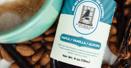 Maple Vanilla Almond coffee flavoring label, social preview image
