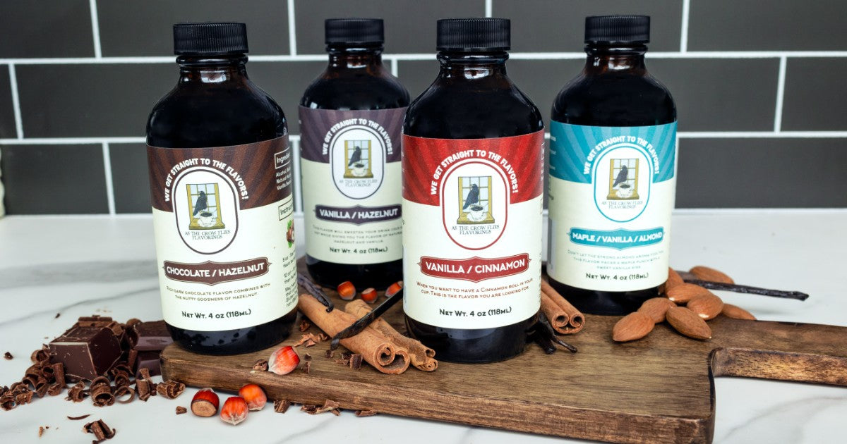 Starter Bundle four coffee flavoring bottles, social preview image