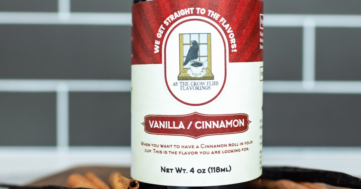 Vanilla Cinnamon coffee flavoring bottle, social preview image